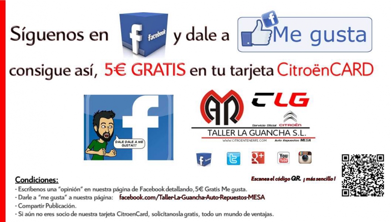 Consigue 5€ GRATIS por darnos Me Gusta en Facebook Consigue 5€ GRATIS por darnos Me Gusta en Facebook