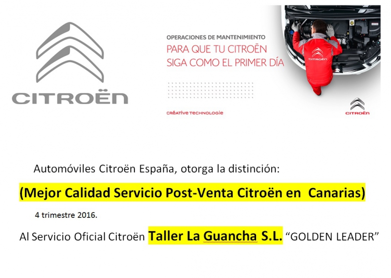 Mejor CALIDAD Servicio Oficial Citroen POST VENTA en canarias 4 trimestre 2016 !!! Mejor CALIDAD Servicio Oficial Citroen POST VENTA en canarias 4 trimestre 2016 !!!